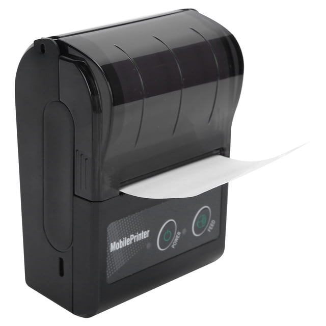 Thermal Receipt Printer, 1500mAh Battery Thermal Ticket Printer, Mini Label Machine Compact For Office Taxi Bill Printing Home EU Plug,US Plug