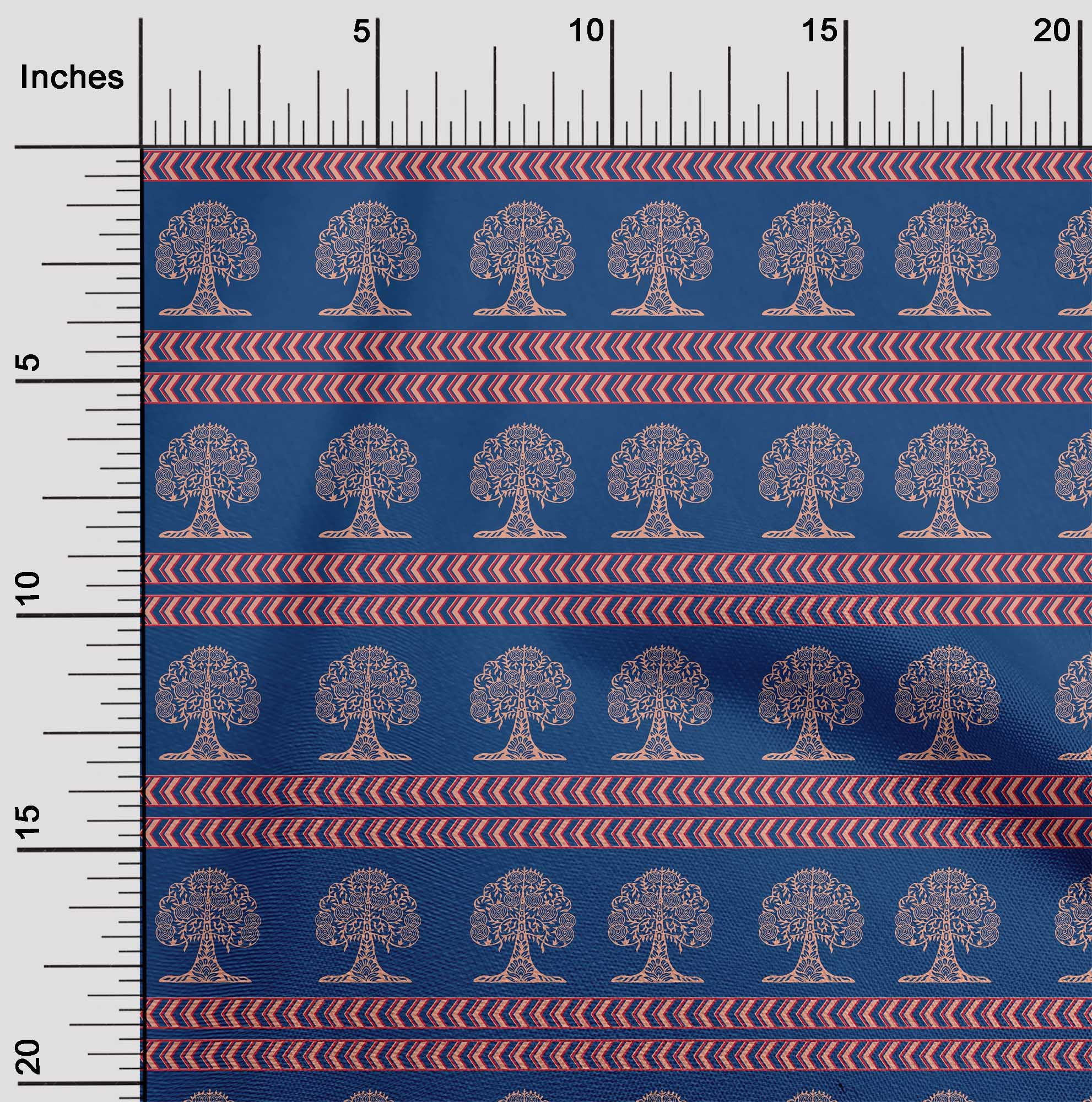 oneOone Organic Cotton Voile Fabric Arrow & Tree Block Fabric Prints By Yard 42 Inch Wide