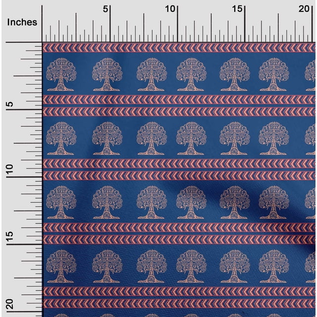 oneOone Viscose Jersey Fabric Arrow & Tree Block Printed Craft Fabric BTY 60 Inch Wide