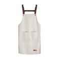 thumbnail image 2 of Waterproof Oil Proof Kitchen Apron, Xinsrenus Dirt Resistant Washable PVC Apron for Cooking Baking, Adjustable H-Shape Neck Apron with Phone Pocket for Kitchen Restaurant, White, 2 of 6