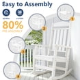 thumbnail image 3 of FOOWIN Patio Slat Rocking Chair, HDPE Plastic Weather Resistant Porch Rocker,White, 3 of 6