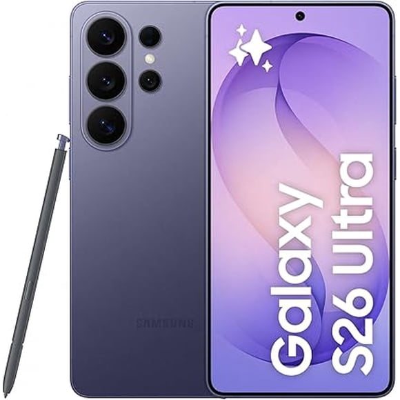 Restored Samsung Galaxy S26 Ultra Cobalt Violet Unlocked Smartphone, 512GB Storage, 12GB RAM, 6.8" Dynamic AMOLED Display, Advanced AI Camera System Open Box