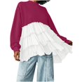thumbnail image 3 of TopLLC Longues Robe à Manches à Col Rond Longueur Genou Mode Robe Décontractée pour Femmes Robe Chandail Surdimensionnée Robe à Manches Longues Robe à Col Rond Chandails pour Dames Robe Mini Robe pour Femmes, 3 of 7
