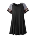 thumbnail image 5 of LARACE Plus Size Tunic Tops for Women Pleated Flowy Short Sleeve Shirts Black 5X, 5 of 5