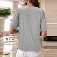 thumbnail image 4 of Timegard Plus Size Tops for Women Round Neck Clod Shoulder Button Short Sleeve Comfy Casual Loose Blouse, 4 of 7
