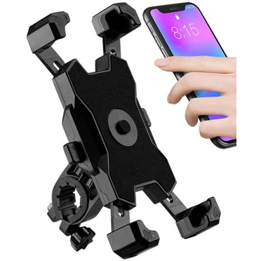 Bike Phone Mount, Easy Install and Quick Release Bicycle -Handlebar Clip for Bicycle Scooter-Motorcycle Handlebar Phone Mount, Bike Phone Holder for iPhone and More 4.7-6.8 inch Cell Phone (Black)