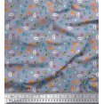 thumbnail image 1 of Soimoi Cotton Duck Fabric Tree,Crab & Fish Ocean Print Sewing Fabric Yard 56 Inch Wide, 1 of 3