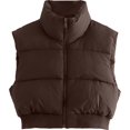thumbnail image 1 of ORUYROP Veste Courte à Col Montant avec Fermeture Éclair pour Femmes, 1 of 7