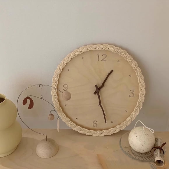 Chmadoxn Home Decor, Room Decor, Wall Decor Circular Digital Silent Clock Wall Clock Homestay Decoration Wall Decoration Wall Hanging Wooden clock wall clock