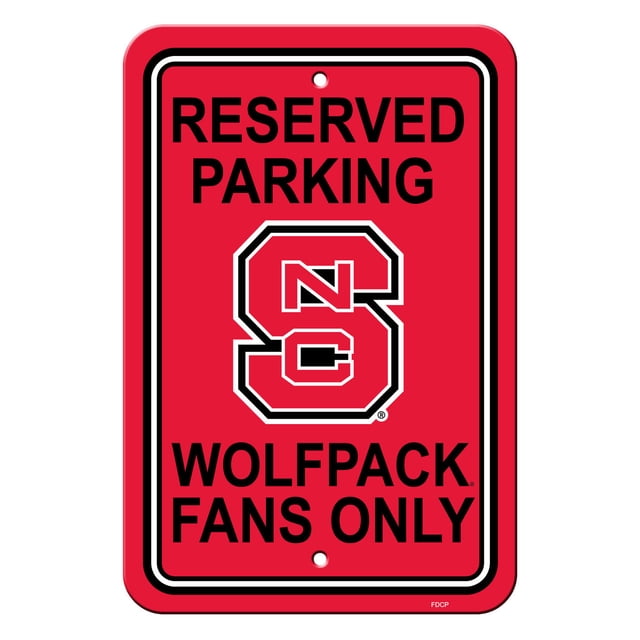 North Carolina State Wolfpack 12" X 18" Plastic Parking Sign