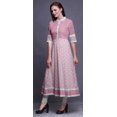 thumbnail image 3 of Bimba Pink Aztec Ikat Print Long Flared A Line Indian Kurtis For Women Party Wear Anarkali Kurta-XSmall, 3 of 5
