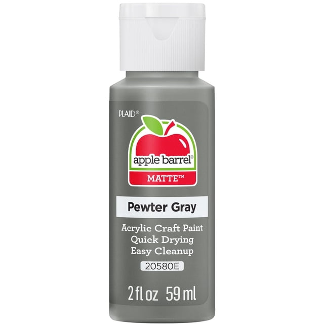 Apple Barrel Colors Matte Acrylic Craft Paint, 2 fl. oz., Pewter Grey