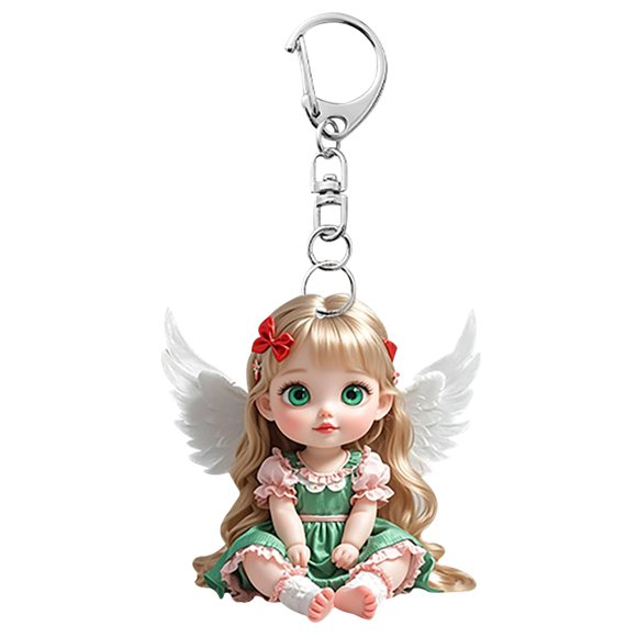 Pendentif 2D Plat pour Bébé Fille, Ornement Suspendu en Acrylique pour Voiture, Breloque Polyvalente pour Rétroviseur pour Décoration de Véhicule, Sac et Sac à Dos, Idée-Cadeau Unique pour les Fêtes et les Occasions Spéciales