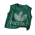 thumbnail image 1 of Hiiyo Little Boys Quick Drying Tank Top Letter Print Sports Athletic Vest,Green, 1 of 2