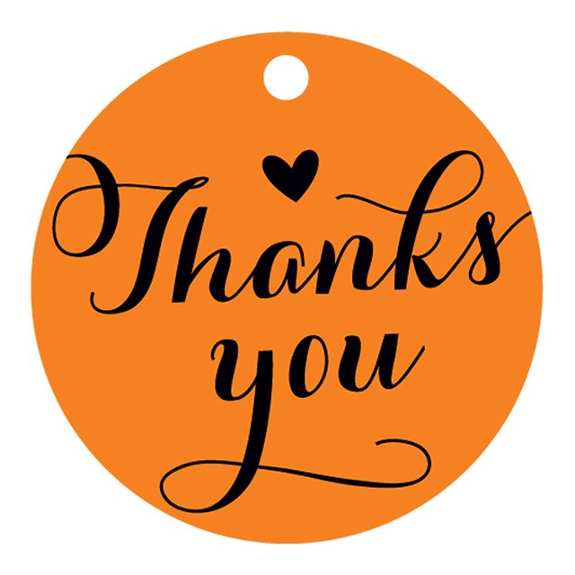 100 PCS Personalized Thank You Hang Tags Custom Wedding Favors Gift Circle Paper Tags