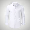 thumbnail image 1 of Chemise Extensible à Boutons pour Homme Coupe Ajustée Chemise Habillée pour Homme Chemise Homme Décontractée Chemise de Voyage pour Homme Chemise d'Invité de Mariage pour Homme, Blanc, TTG, 1 of 5