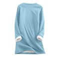 thumbnail image 4 of Hauts pour Femmes T-Shirt à Col Rond pour Femmes avec Poche Épaissi en Peluche Chaud à Manches Longues Hauts à Manches Longues pour Femmes en Liquidation, 4 of 4