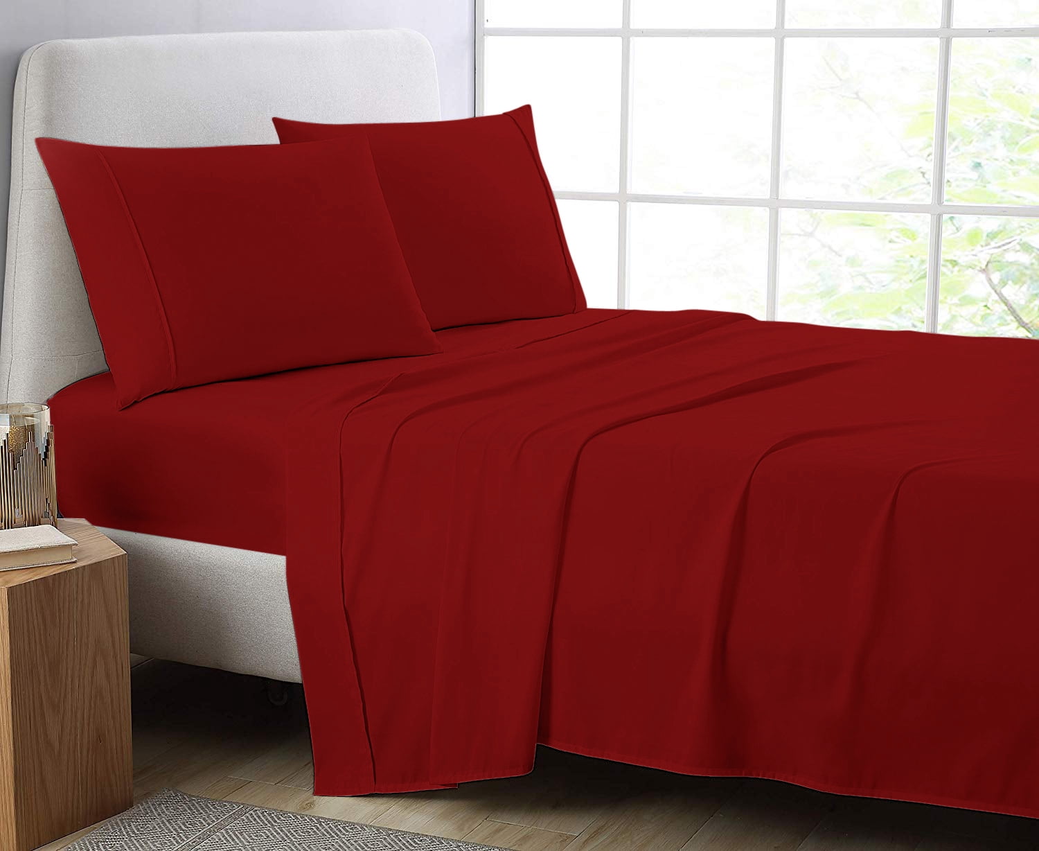 Cotton Metrics 4pc Sheet Set 600TC 100% Organic Cotton 4pc Bedding Set (Fitted sheet, Flat sheet, 2 Pillowcases) All Sizes & Colors