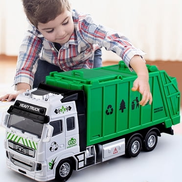 EGNMCR Car Model Simulated Alloy Garbage Truck Children's Toys Boy Transport Truck Self Loading And Self Dumping Sanitation Truck Project refuse trucks Birthday Gifts for Kids