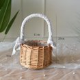 thumbnail image 3 of Hand Knitting Woven Flower Basket Storage Basket Weaving Flower Storage Basket Rattan Weaving Easy To Carry And Store Light M, 3 of 7