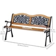 thumbnail image 3 of Outsunny 50" Outdoor Bench, Porch Park Patio Loveseat with Antique Flourish, 3 of 10