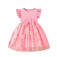 thumbnail image 1 of Robes pour Petites Filles Enfants Tout-Petits Robe d'Été Légère Sans Manches en Coton et Maille Robe de Jeu avec Volants Robe Fille Rose 4 Ans-5 Ans, 1 of 7