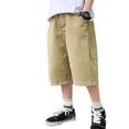 thumbnail image 1 of MIASHUI Shorts Décontractés pour Garçons, Bas de Course Sport d'Extérieur pour Enfants, Été Mode Urbaine, Kaki, 11-12 Ans, 1 of 9