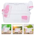 thumbnail image 4 of 1 Ensemble de Transporteur pour Animaux Rose Transparent avec Base pour Propriétaires d'Animaux en Déplacement, 4 of 8