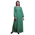 thumbnail image 1 of Bimba Robe Maxi à Manches Longues pour Femmes en Georgette Mousse à Pois et Imprimé Papillon, Taille Élastique - Moyen, 1 of 1