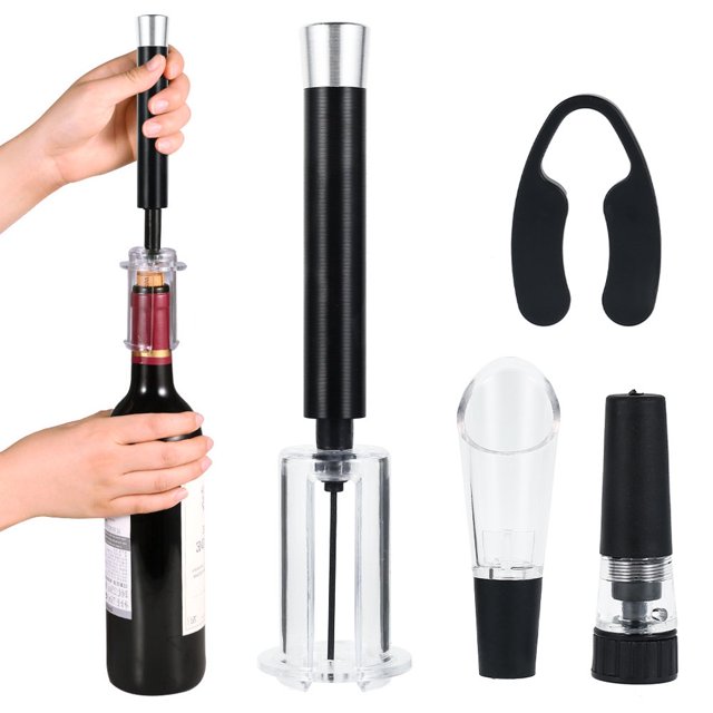Wine Bottle Opener Stainless Steel Needle Air Pressure Pump Corkscrew Cork Out Remover Kitchen Tool