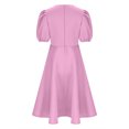 thumbnail image 4 of Pisexur Robes d'Invitée de Mariage pour Femmes à Manches Bouffantes, Robes Décontractées, Robe de Fête à Col en V à Motif Floral avec Poches, Robe de Cocktail, Unie, Grande Taille, Robes de Retour à la Maison, 4 of 6