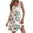 thumbnail image 2 of Ovzne Robes d'Été pour Femmes 2025 Robe Femme Robe Décontractée pour Femmes avec Poches Robe Bohème d'Été de Plage Robe T-Shirts Robe à Col en V Ample Robes Débardeur Robe de Printemps Imprimée Liquidation, 2 of 7