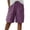 Purple, variant on LOVZFMLL Women's Casual Shorts for Summer Lounge Outdoor Knee Length Long Shorts Elastic Waist Pockets Solid Running Shorts Black L