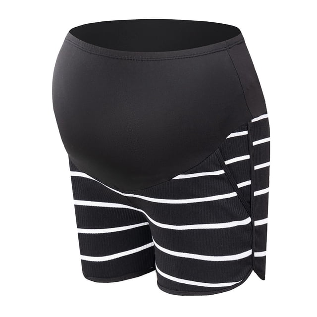 Womens Shorts for Summer Spliced Stretch Abdominal Support Casual Maternity
