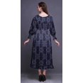 thumbnail image 4 of Bimba Robe Maxi à Volants pour Femmes, Teinture sur Nœuds, Manches Bishop, Col Rond, Taille Smockée - Grand, 4 of 5