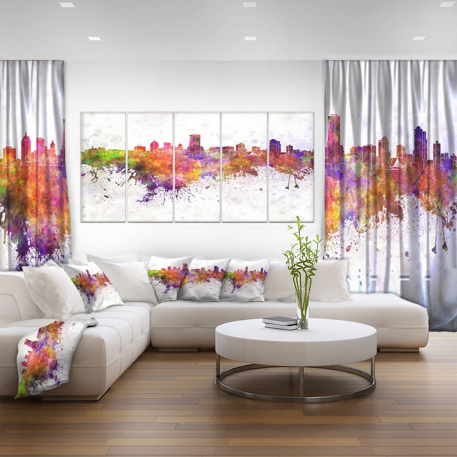 Design Art La Ligne D'Horizon De Milwaukee Sur Toile