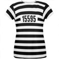 thumbnail image 1 of Halloween Prisoner Old Time Striped Costume All Over Womens T Shirt, 1 of 2