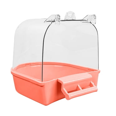 Riforla Covered for Birds Bath Bird Shower Toys Bird Cage Water Dispenser for Cage Small Bird Cage Budgie Cage Accessories Small Water Dispenser Pet Bird Nests Orange One Size