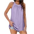 thumbnail image 1 of Timegard Camisole à Oeillets pour Femmes Col Rond Froncée Sans Manches Confortable Décontractée T-Shirts Été, 1 of 2