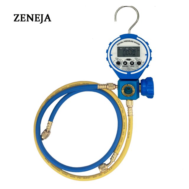 Digital Pressure Gauge Manifold Refrigeration Tester Vacuum Meter Freon Filling Instrument ChargingHoses For 410a 134a ,Easy to Install