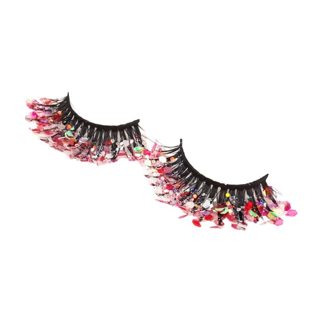Decodeary Ensemble 2 Pcs Style des Fêtes avec Cils Scintillants avec Paillettes Professionnel Q-13