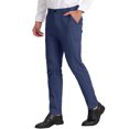 thumbnail image 4 of INSPIRE CHIC Men's Striped Slim Fit Contrast Color Drawstring Dress Pants 38 Dark Blue, 4 of 7