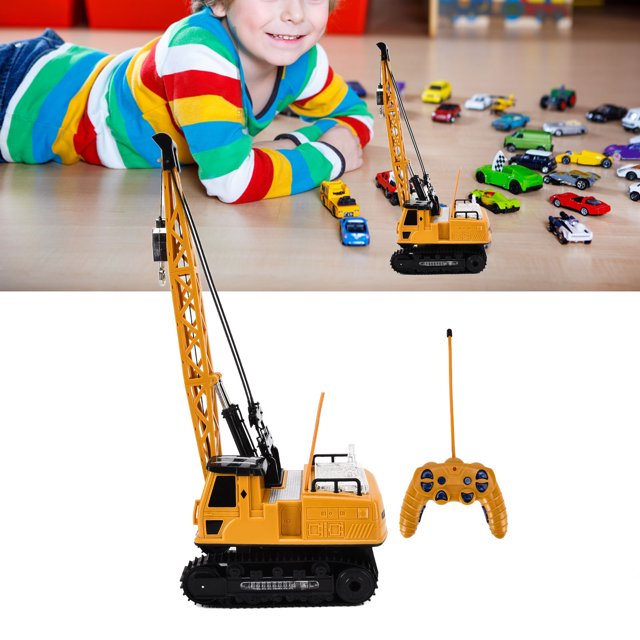 Truck Crawler Tower Crane, Plastic Remote Control Crane Toy Safe For Boys