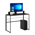 thumbnail image 4 of Pemberly Row Wood & Metal Frame Computer Desk in Rustic Oak/Black, 4 of 6