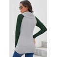 thumbnail image 2 of Pulls Femmes Chaud Asymétrique Tricot Pulls Col Roulé Solide Wrap Tricot Manches Longues Tops Causal XL, 2 of 5