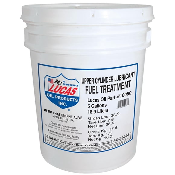 Lucas Oil Fuel Additive 10080 For Gas Or Diesel; Increase Fuel Economy; Single; 5 Gallon Bucket