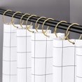 thumbnail image 2 of Dznils Rustproof Round Metal Shower Curtain Hooks Rings, Gold, Set of 24, 2 of 8