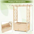thumbnail image 3 of Gymax 2 Pcs Bac de Jardin Surélevé en Bois/ Treillis à Lattes Toit Suspendu Drainage Extérieur, 3 of 10