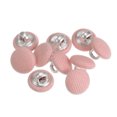 thumbnail image 1 of Unique Bargains 10pcs 16L Fabric Cloth Covered Button 10mm Round Metal Shank Sewing Buttons for Suits Dress Blouses, Pink, 1 of 5