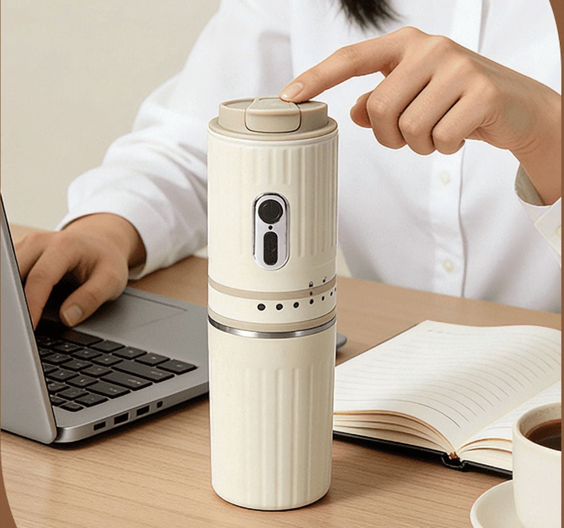 EGNMCR Mini Travel Coffee Maker With USB-C Coffee Grinder
